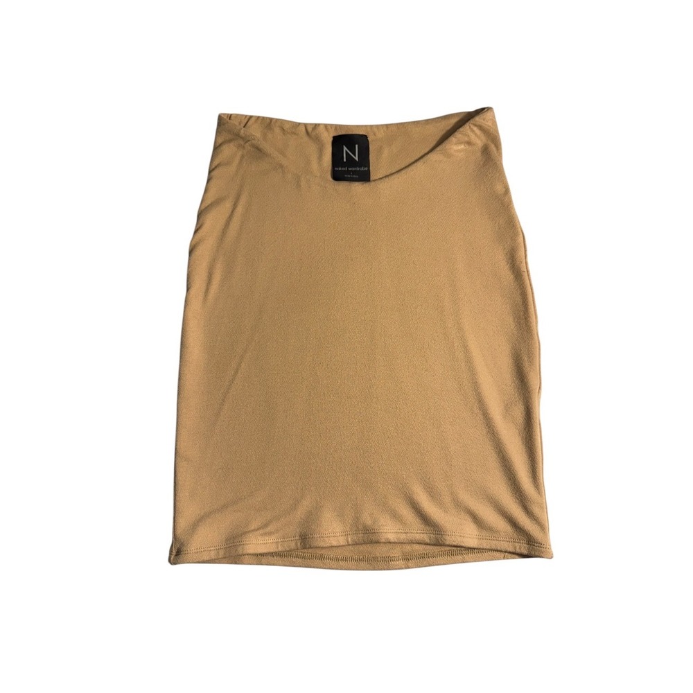 Naked Wardrobe Womens Tan Bodycon Mini Skirt nw-s3566-v Size S